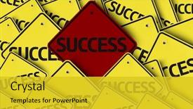  Presentation with story - Colorful PPT theme enhanced with success written on multiple road backdrop and a gold colored foreground