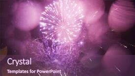  Presentation with fireworks - Beautiful slide set featuring fireworks backdrop and a violet colored foreground