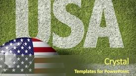  Presentation with usa soccer - Audience pleasing presentation design consisting of united states canada - soccer field with the text backdrop and a mint green colored foreground