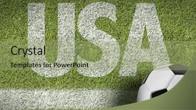  Presentation with usa soccer - Presentation design enhanced with 2015 goals - soccer field with the text background and a seafoam green colored foreground