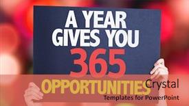  Presentation with goals - Presentation design having 2015 goals - year gives you 365 opportunities background and a coral colored foreground