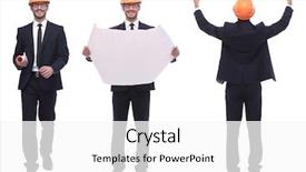  Presentation with growth - Colorful theme enhanced with successful architect engineer in orange backdrop and a white colored foreground