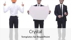  Presentation with growth - Colorful PPT theme enhanced with successful architect engineer in orange backdrop and a white colored foreground