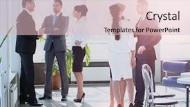  Presentation with successful - PPT theme with successful busines team background and a lemonade colored foreground