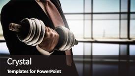  Presentation with hard work - Cool new slides with successful business man holding backdrop and a black colored foreground