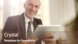  Presentation with successful - PPT theme featuring successful business man is always background and a tawny brown colored foreground