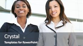  Presentation with diverse women - Colorful PPT layouts enhanced with successful business team of diverse women backdrop and a ocean colored foreground