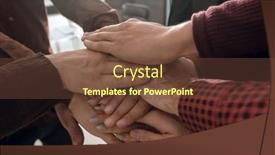  Presentation with team hands - Theme having successful-business-team-with-hands background and a tawny brown colored foreground