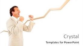  Presentation with successful - PPT theme with successful-businessman-cheering background and a white colored foreground