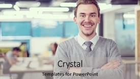  Presentation with entrepreneur - Cool new slide deck with successful businessman entrepreneur at busy backdrop and a light gray colored foreground