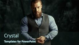  Presentation with well - Slide deck having successful-businessman-handsome-well-groomed background and a  colored foreground