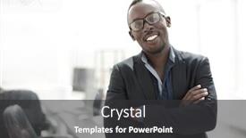  Presentation with successful - Presentation with successful-businessman-looks-through background and a  colored foreground