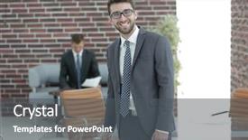  Presentation with portfolio - Presentation having successful businessman with a portfolio background and a dark gray colored foreground