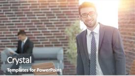  Presentation with portfolio - Amazing PPT layouts having successful businessman with a portfolio backdrop and a gray colored foreground