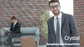  Presentation with portfolio - PPT layouts consisting of successful businessman with a portfolio background and a dark gray colored foreground