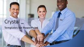  Presentation with dealership - Cool new theme with successful car dealership staff putting backdrop and a light blue colored foreground