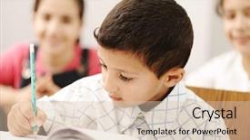  Presentation with school children - Colorful presentation theme enhanced with successful children in the school backdrop and a lemonade colored foreground