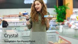  Presentation with choice - Beautiful PPT theme featuring successful choice between two backdrop and a light gray colored foreground