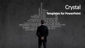  Presentation with improvement - Presentation having successful effective manager - businessman standing over wall background and a dark gray colored foreground