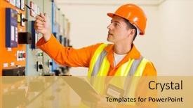  Presentation with electrical engineer - Amazing slide deck having successful electrical engineer writing down backdrop and a yellow colored foreground