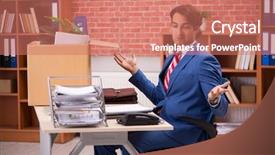  Presentation with hiring - PPT theme consisting of successful employee getting new job background and a coral colored foreground