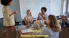  Presentation with successful communication - Beautiful theme featuring successful-end-of-business-presentation backdrop and a tawny brown colored foreground