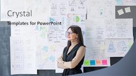  Presentation with successful - Presentation theme featuring successful-female-economist-with-crossed background and a white colored foreground