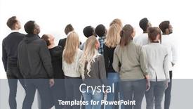  Presentation with successful - Slide set having successful-group-of-business-people background and a gray colored foreground