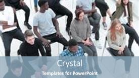  Presentation with software engineering - Theme consisting of successful-happy-group-of-people background and a  colored foreground