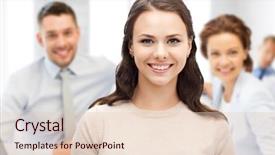  Presentation with successful - Audience pleasing slide set consisting of successful lady team - business concept - attractive young backdrop and a lemonade colored foreground