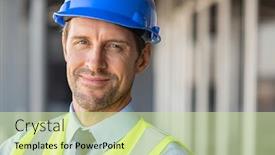  Presentation with civil engineer - Audience pleasing slides consisting of successful-male-architect-at-building backdrop and a soft green colored foreground