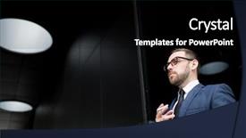  Presentation with successful - Beautiful slides featuring successful male in business dress backdrop and a black colored foreground