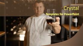  Presentation with sommelier - PPT theme having successful-male-sommelier-tasting-flavor background and a tawny brown colored foreground