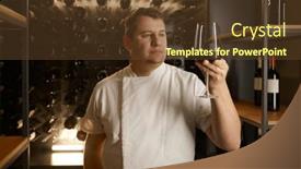  Presentation with sommelier - PPT theme featuring successful-male-sommelier-tasting-flavor background and a tawny brown colored foreground