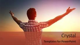  Presentation with human mind - Amazing PPT layouts having successful man looking up backdrop and a red colored foreground