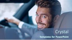  Presentation with wheel - Amazing slide deck having successful-man-sitting-behind backdrop and a ocean colored foreground