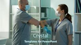  Presentation with invention - Cool new slides with successful-mature-male-clinician backdrop and a ocean colored foreground