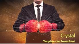  Presentation with successful person - Beautiful slide deck featuring successful powerful business person backdrop and a  colored foreground