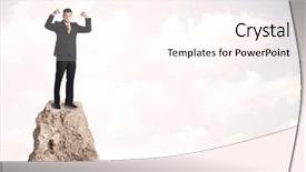  Presentation with successful person - Slide deck having successful sales person with brief background and a pink colored foreground