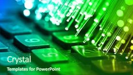  Presentation with light sign - PPT theme having successful sign - fiber optics background with lots background and a forest green colored foreground