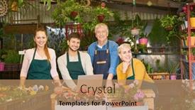  Presentation with nursery - Theme consisting of successful-team-of-florists background and a coral colored foreground