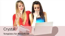  Presentation with team work and productivity - Amazing theme having successful team two young happy backdrop and a  colored foreground