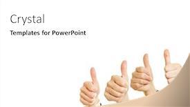  Presentation with motivation - PPT theme with successful-team-with-thumbs-up background and a white colored foreground