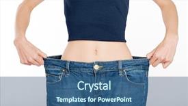  Presentation with weight loss - Audience pleasing PPT theme consisting of fat thin - successful weight loss woman backdrop and a ocean colored foreground