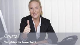  Presentation with successful - Cool new presentation theme with successful woman in an office backdrop and a gray colored foreground