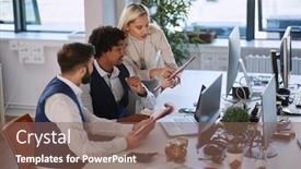  Presentation with done - Slide deck featuring successful-work-is-done background and a violet colored foreground