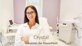  Presentation with doctor office - Cool new slide deck with successful-young-doctor backdrop and a lemonade colored foreground