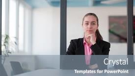  Presentation with female leader - Presentation with successful-young-female-leader background and a  colored foreground