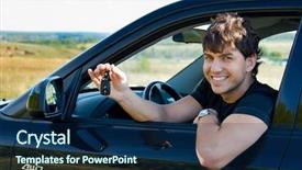  Presentation with happy sad face man - Cool new PPT layouts with successful young happy man showing backdrop and a navy blue colored foreground