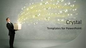  Presentation with successful person - Beautiful PPT theme featuring successful young sales person making backdrop and a light gray colored foreground